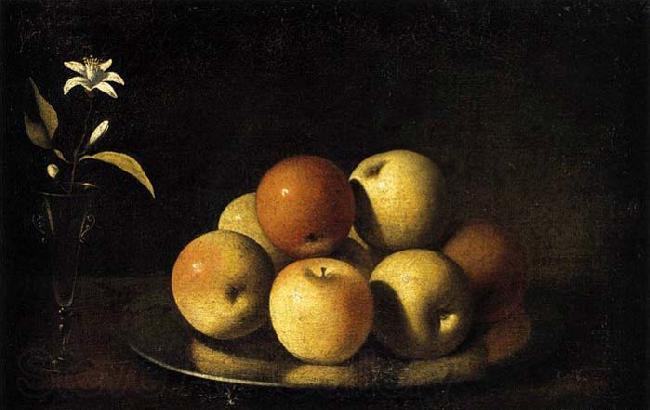 Juan de Zurbaran Still-Life with Plate of Apples and Orange Blossom France oil painting art